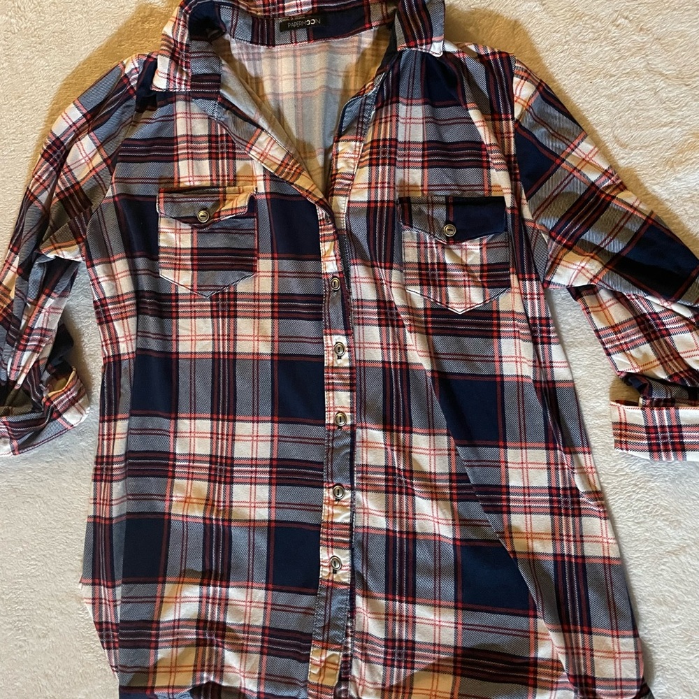 Really SOFT plaid blouse